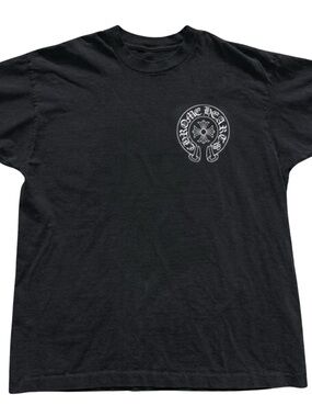 Black Short Sleeve Tee with White Graphic Chest Logo